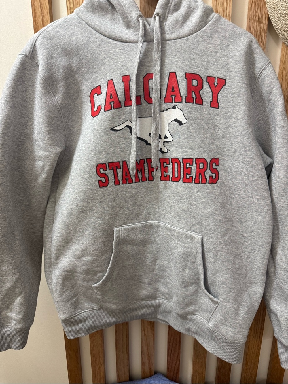 Calgary Stampeders CFL Grey Pullover Hoodie Sweatshirt M | Unisex Fanwear
